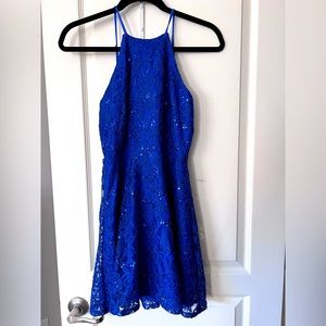 Blue juniors' Fit & Flare Sequin Dress. Size 5. Worn once.